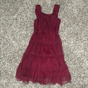 Elegant Burgundy Kids Dress